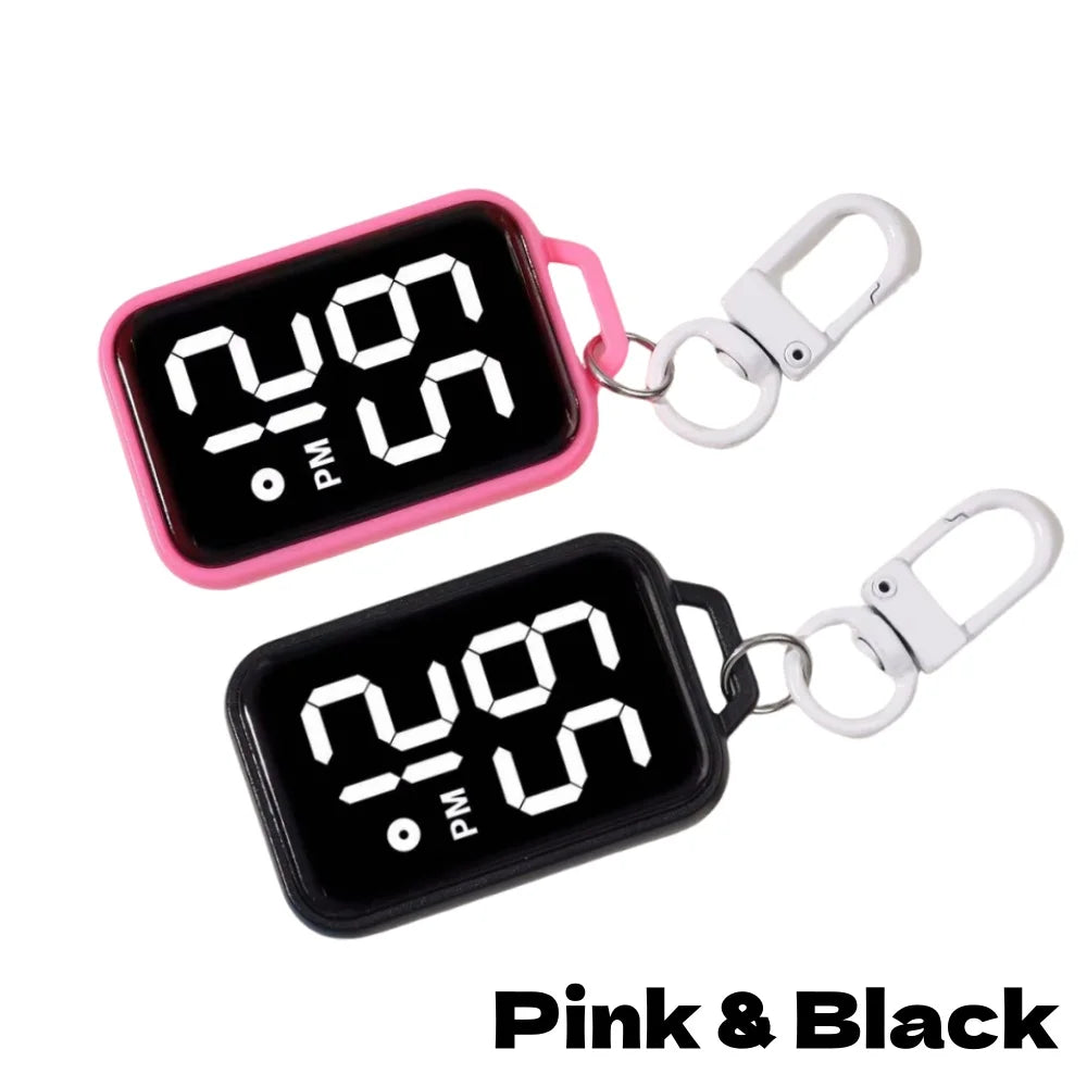 1/4pcs LED Keychain Pocket Watch Digital Display Electronic Watch for Youngster Student Backpacks Keys Pendant Timepiece Present