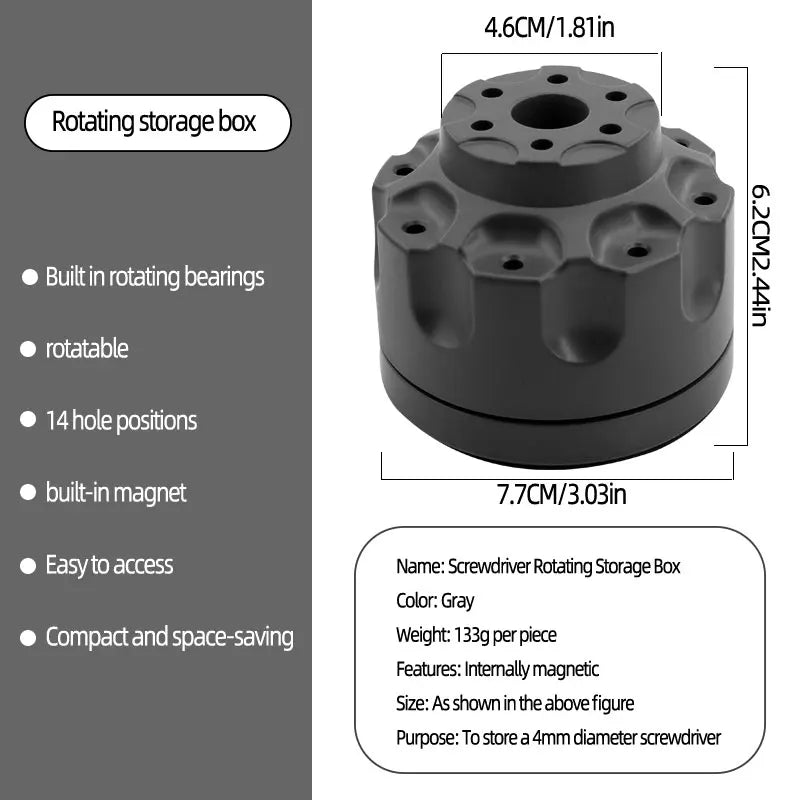 360 ° Rotating Multi functional Maintenance Tool Storage Rack with Multi hole Slot Classification Storage Box Belt with Magnet