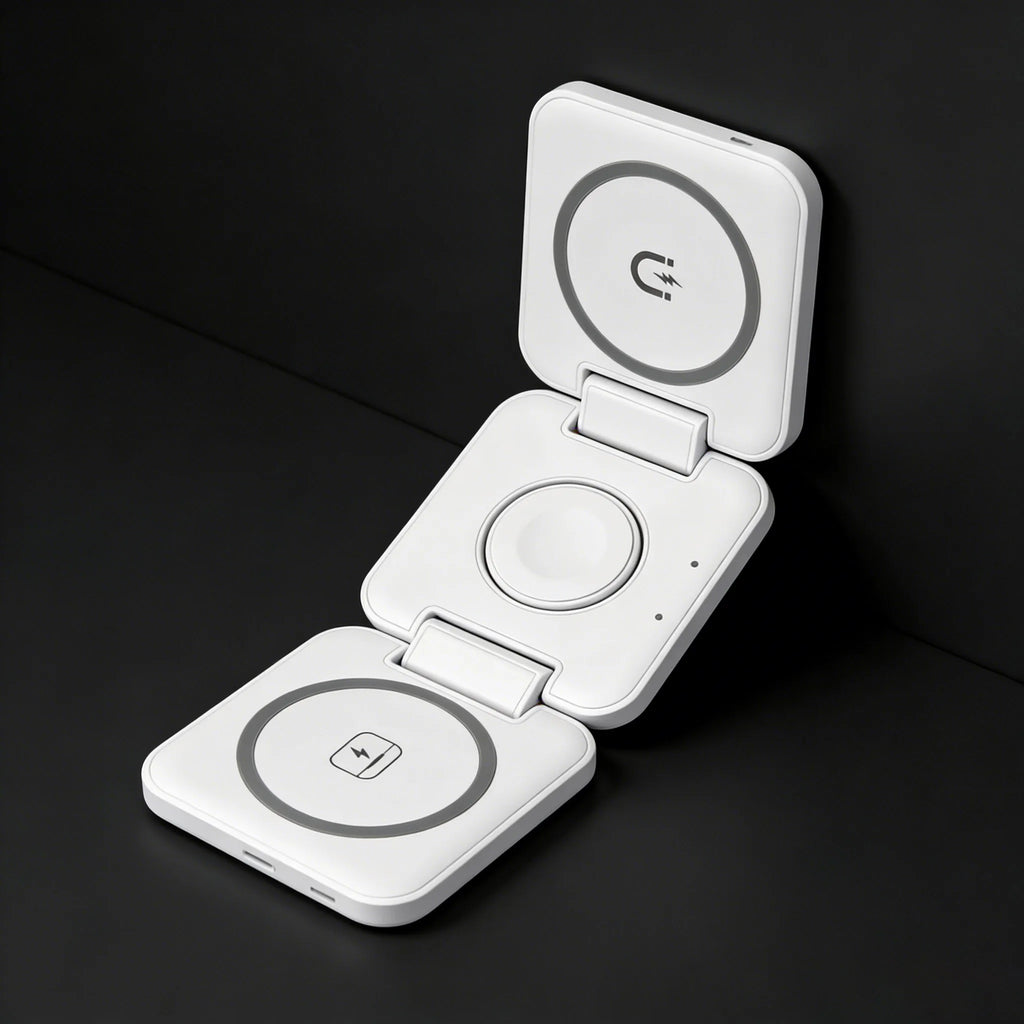 3 in 1 Wireless Charging Station for Apple MagSafe Charger, Foldable Magnetic Travel Charger for iPhone Apple Watch AirPods Pro