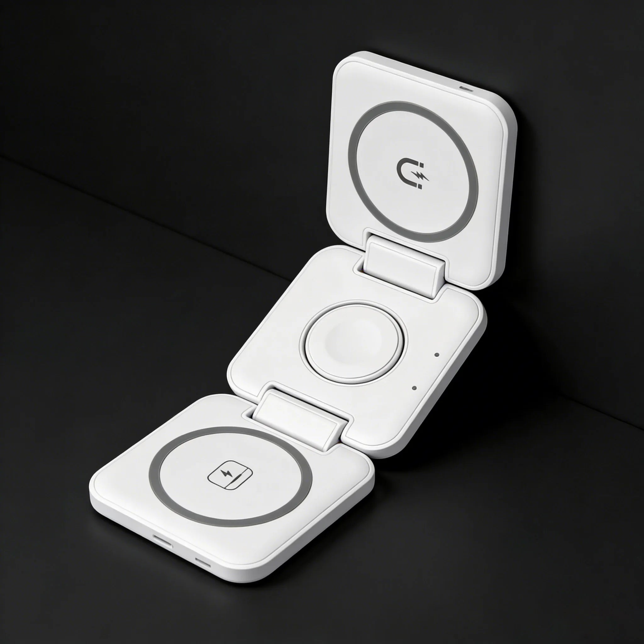 3 in 1 Wireless Charging Station for Apple MagSafe Charger, Foldable Magnetic Travel Charger for iPhone Apple Watch AirPods Pro