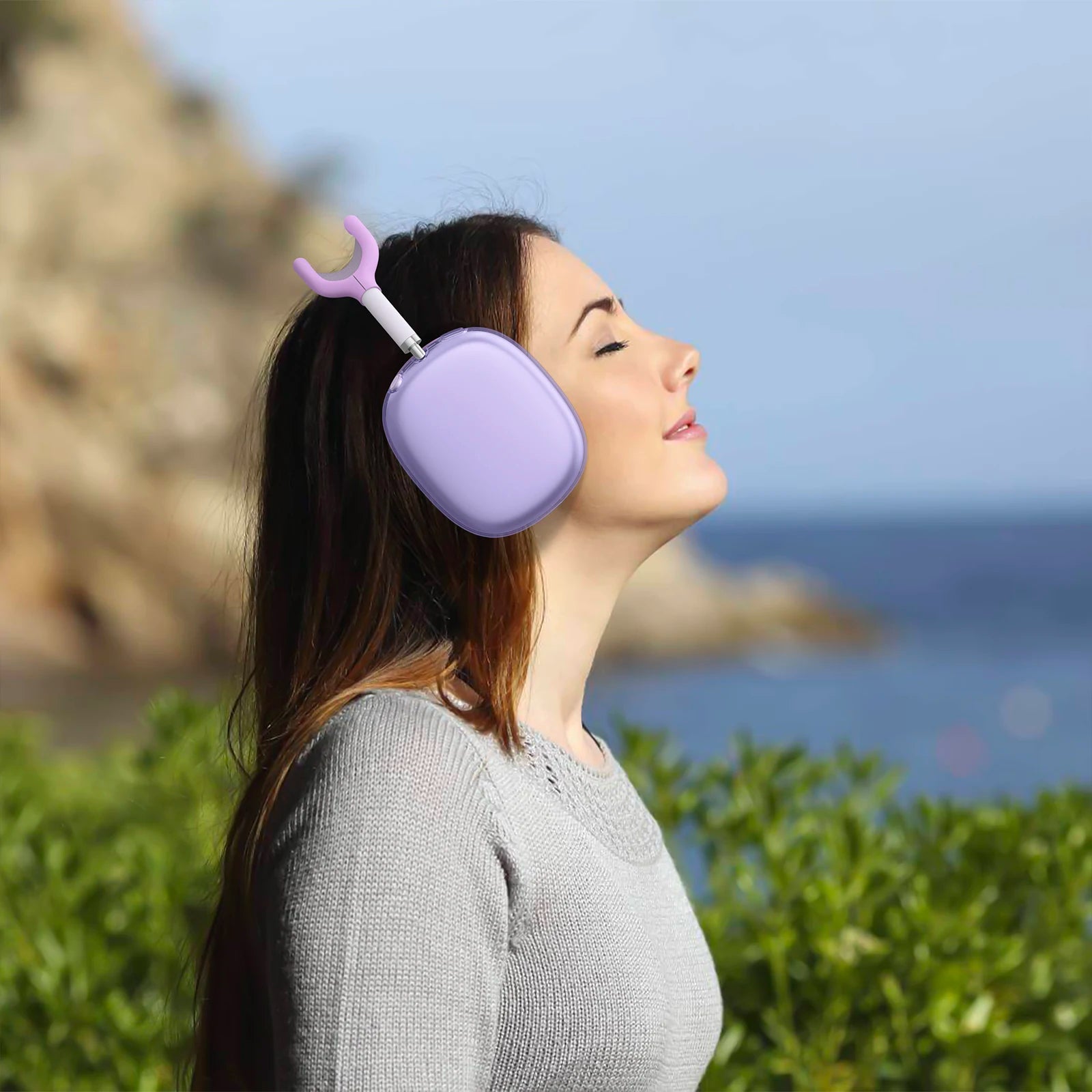 4 in 1 Clear Silicone TPU Case For AirPods Max Shockproof Ear Pad Ear Cups Headband Cover Ear Cushion/Ear Muff Protector