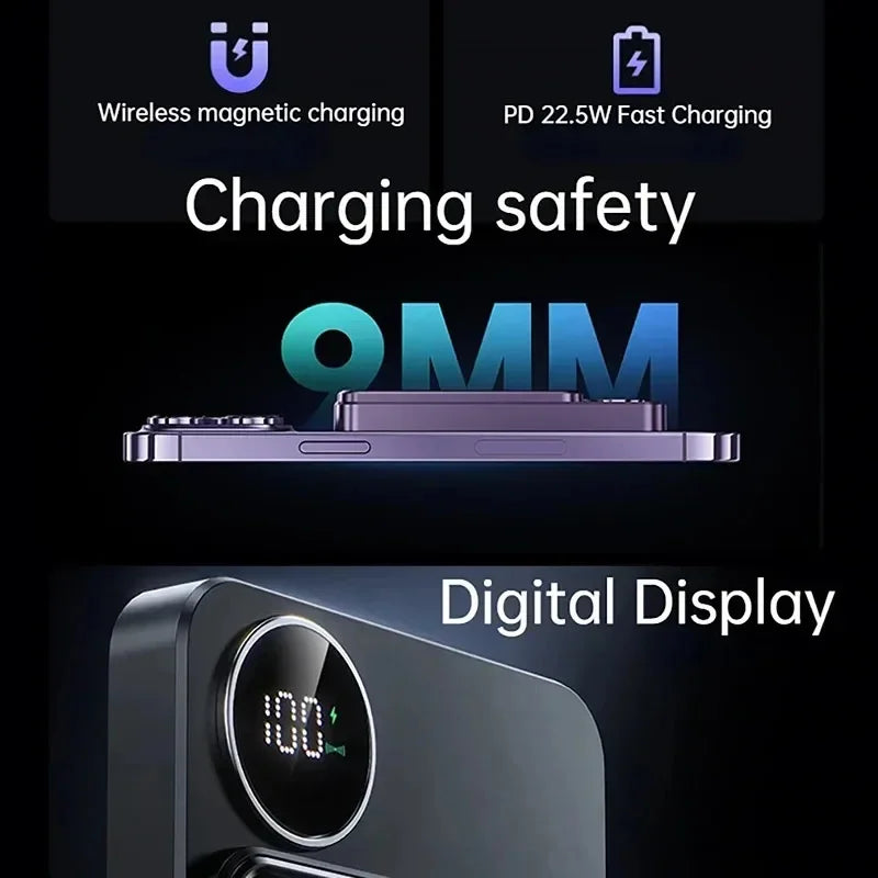 Magnetic Wireless Portable Power Bank 22.5W for MagSafe Fast Charging 10000mAh Battery Charger Cases for iphone Samsung Xiaomi