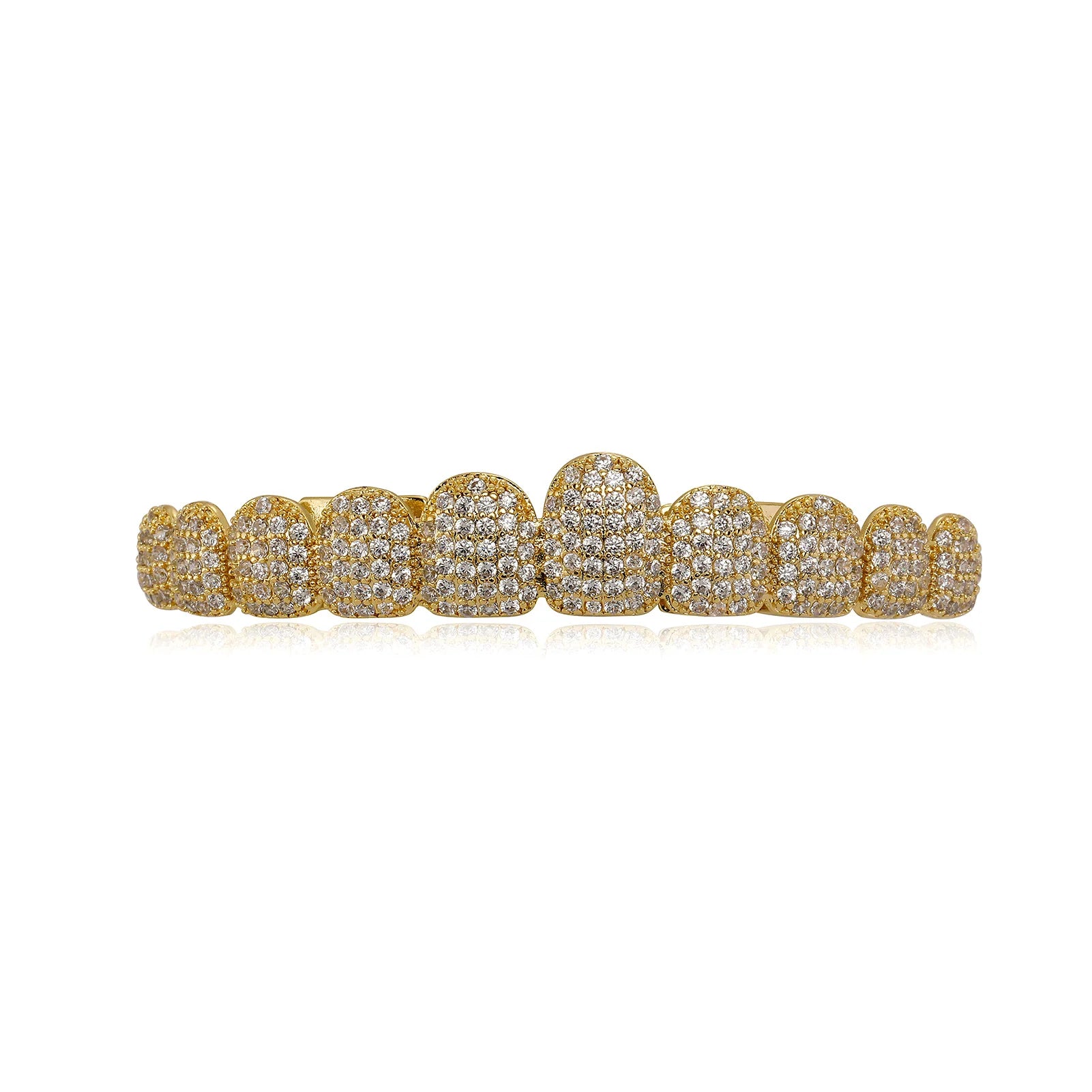 Iced Out Teeth Grillz 10 Top 10 Bottom 5A CZ Stones 14K Gold Plated Zircon Tooth Caps Rapper Mouth Jewelry