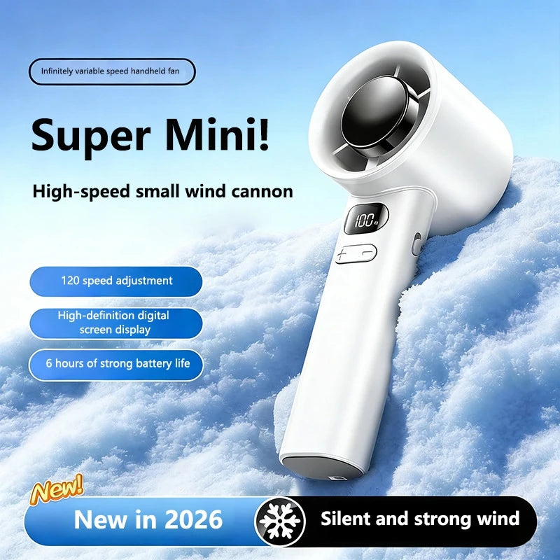 Lenovo Ultra Handheld Portable Fan 100 Wind Speeds Adjustable Usb Charging Mini Outdoor Turbo Long-lasting High Speed Fan