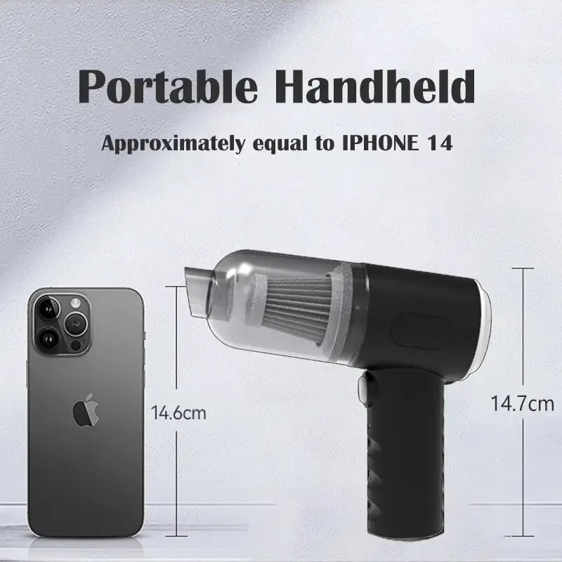 Wireless Car Vacuum Cleaner USB Charging 1200mAh Portable Cleaning Appliance Mini Wet and Dry Blow Vacuum Cleaner Household