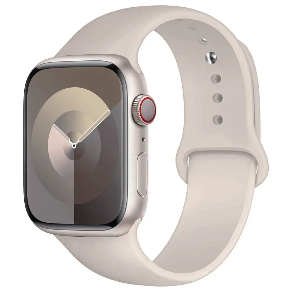 Silicone Band For Apple Watch strap 44mm 45mm 40mm 41mm 42-46mm 49mm sport bracelet iwatch series 11-10-9-8 7 6 5 4 SE-Ultra 2/3