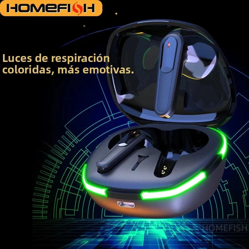 HOMEFISH Pro60 Binaural Wireless TWS Wireless Bluetooth Headset Mini Sports Bluetooth Headset NoiseCancelling Gaming Headset