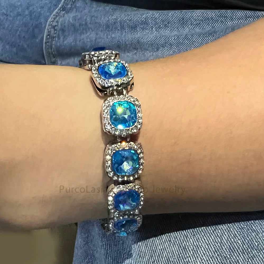 14mm Black Grey Bracelet Hip Hop Men Women Cuban Chain Bling Iced Out Rhinestones Paved Miami Necklace Jewelry