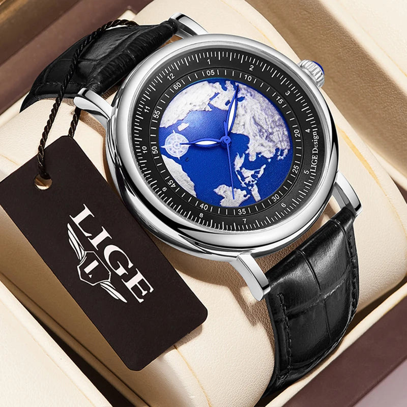 2023  New LIGETop Brand Luxury Man Wristwatch Waterproof Luminous  Unique Men Watches Leather Quartz Men's Watch Male reloj