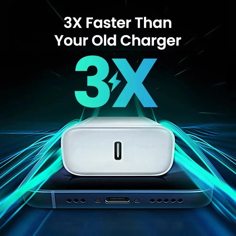 US EU Adapter PD 40W Fast Charger For Apple iPhone 15 13 12 11 14 17 16 Pro Max Type C Charger Charging Cable Phone Accessories