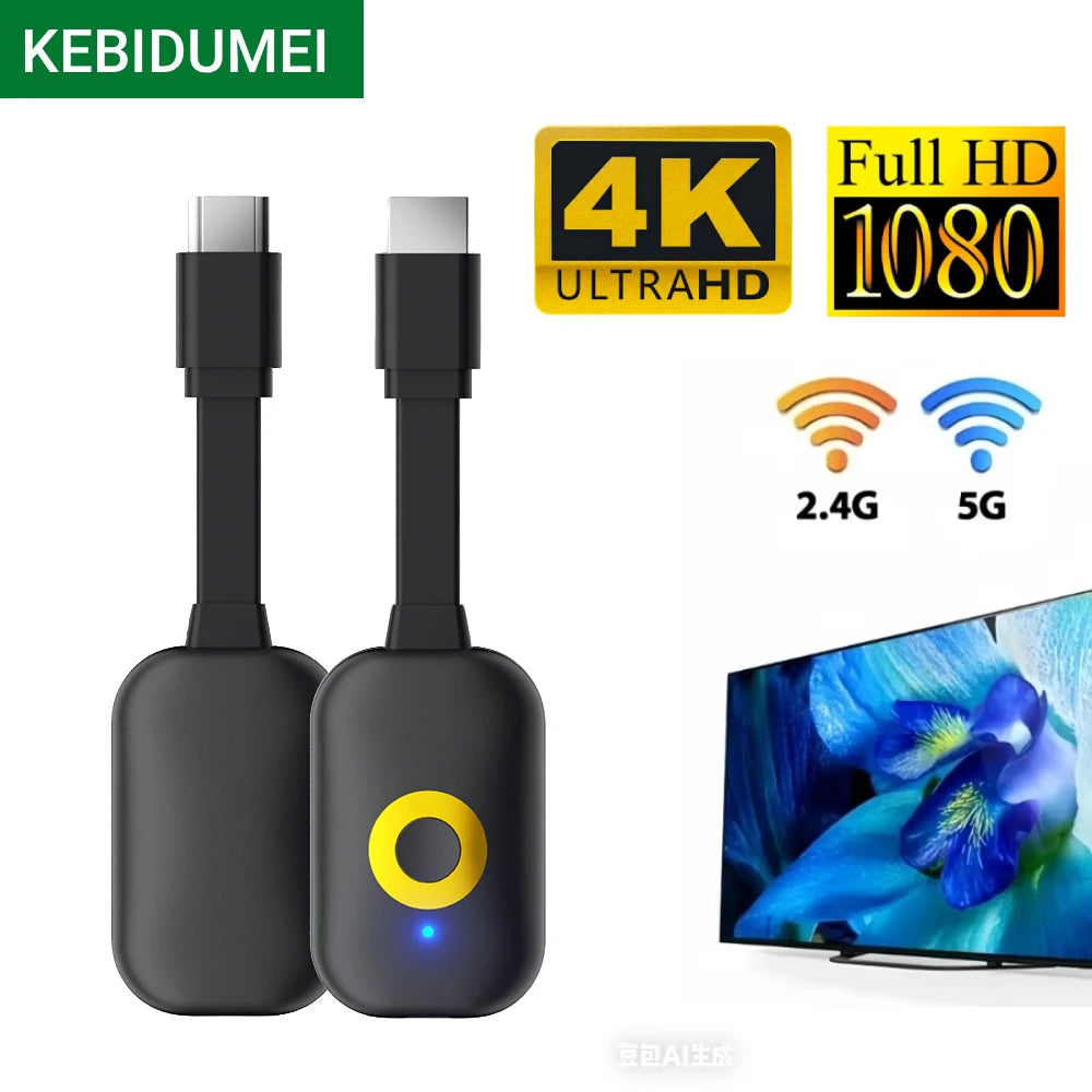 4K TV Stick HDMI-Compatible Video Receiver Screen Mirroring Wireless 2.4G/5G 1080P Wifi display Dongle Adapter for TV Projector