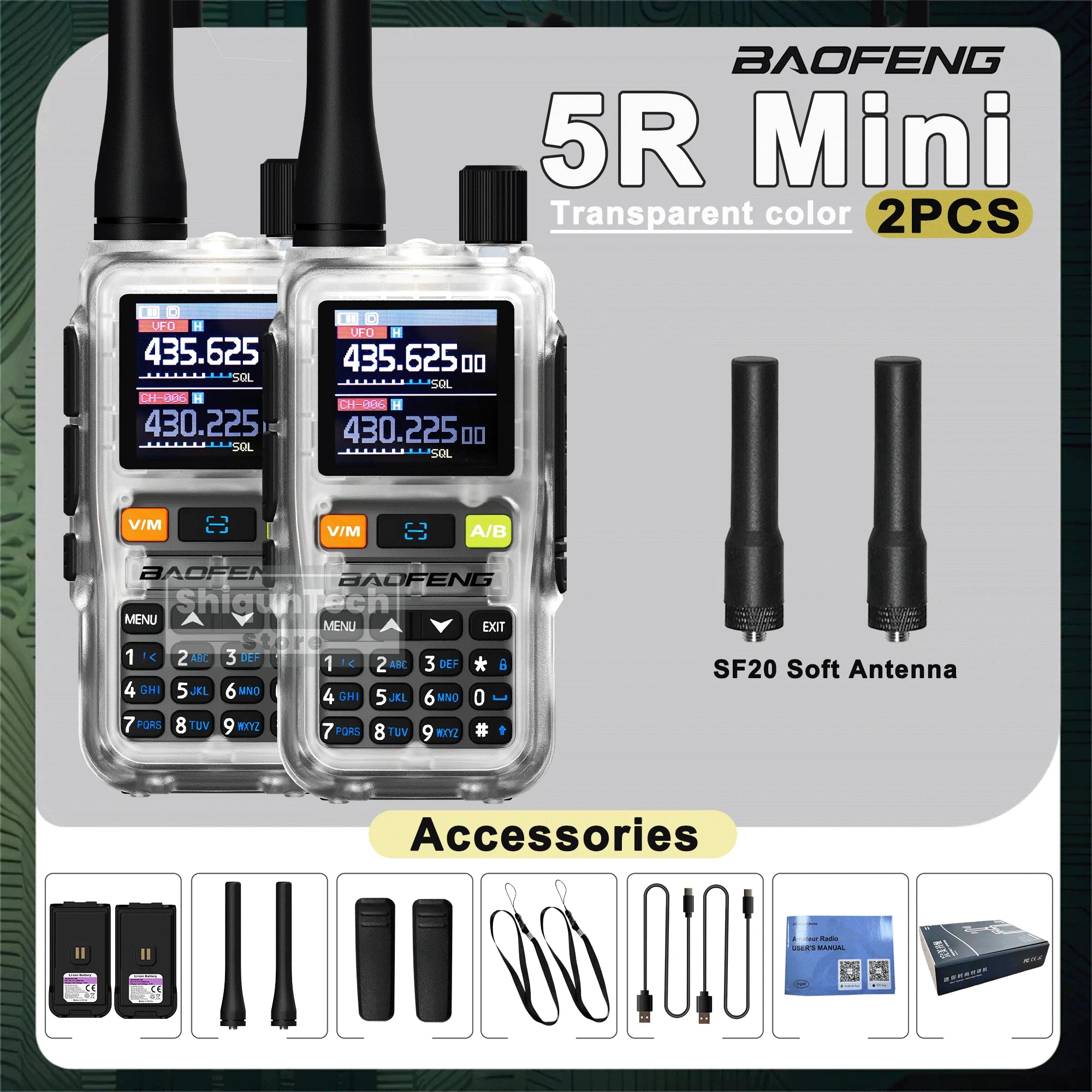 Baofeng UV 5R Mini Walkie Talkie Air Band UHF/VHF Dual Watch Dual PTT Bluetooth Programming Type-C Camping Ham Radio Upgrade 5R