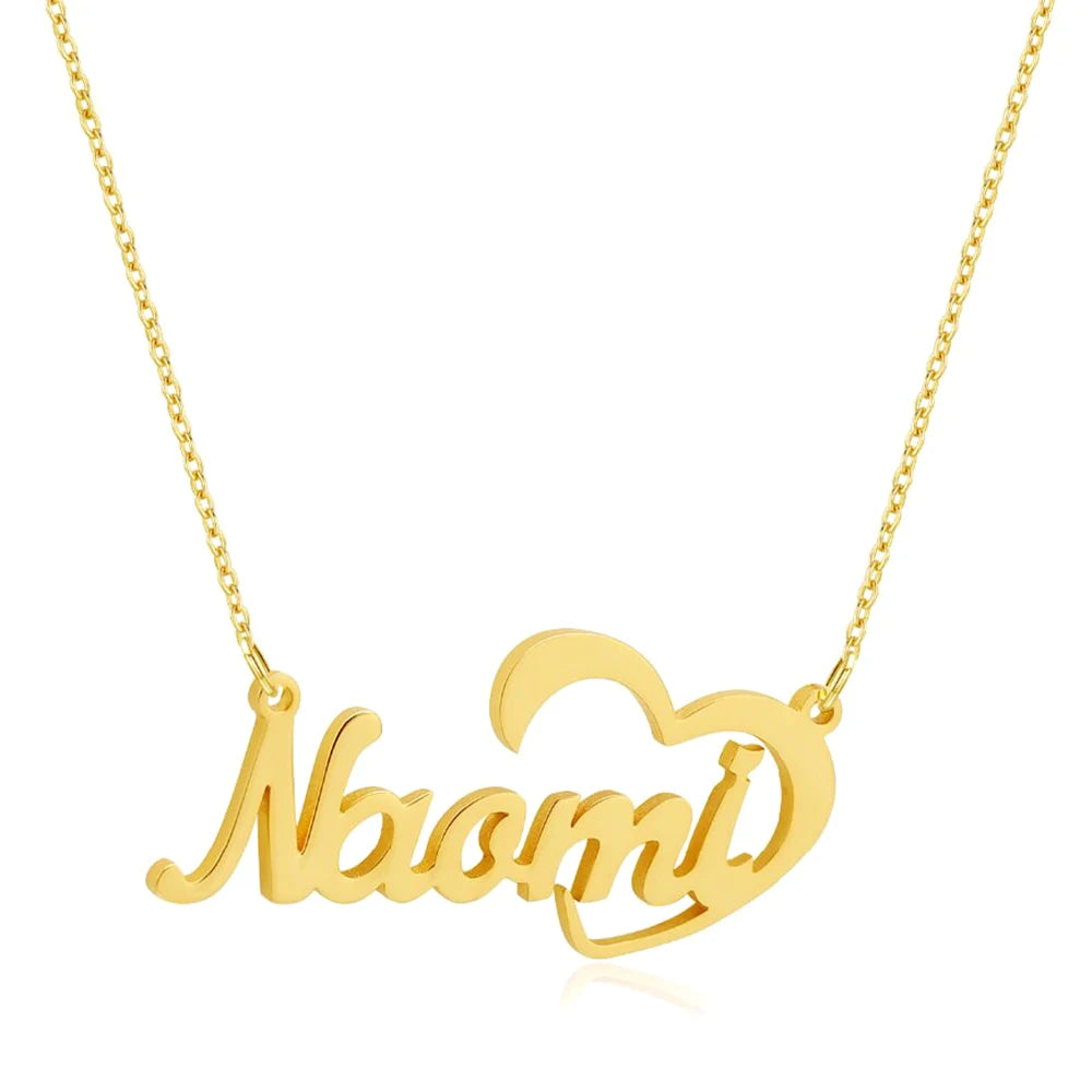 Personalized customized name necklace, multi style stainless steel women's minimalist jewelry pendant, Valentine's Day gift