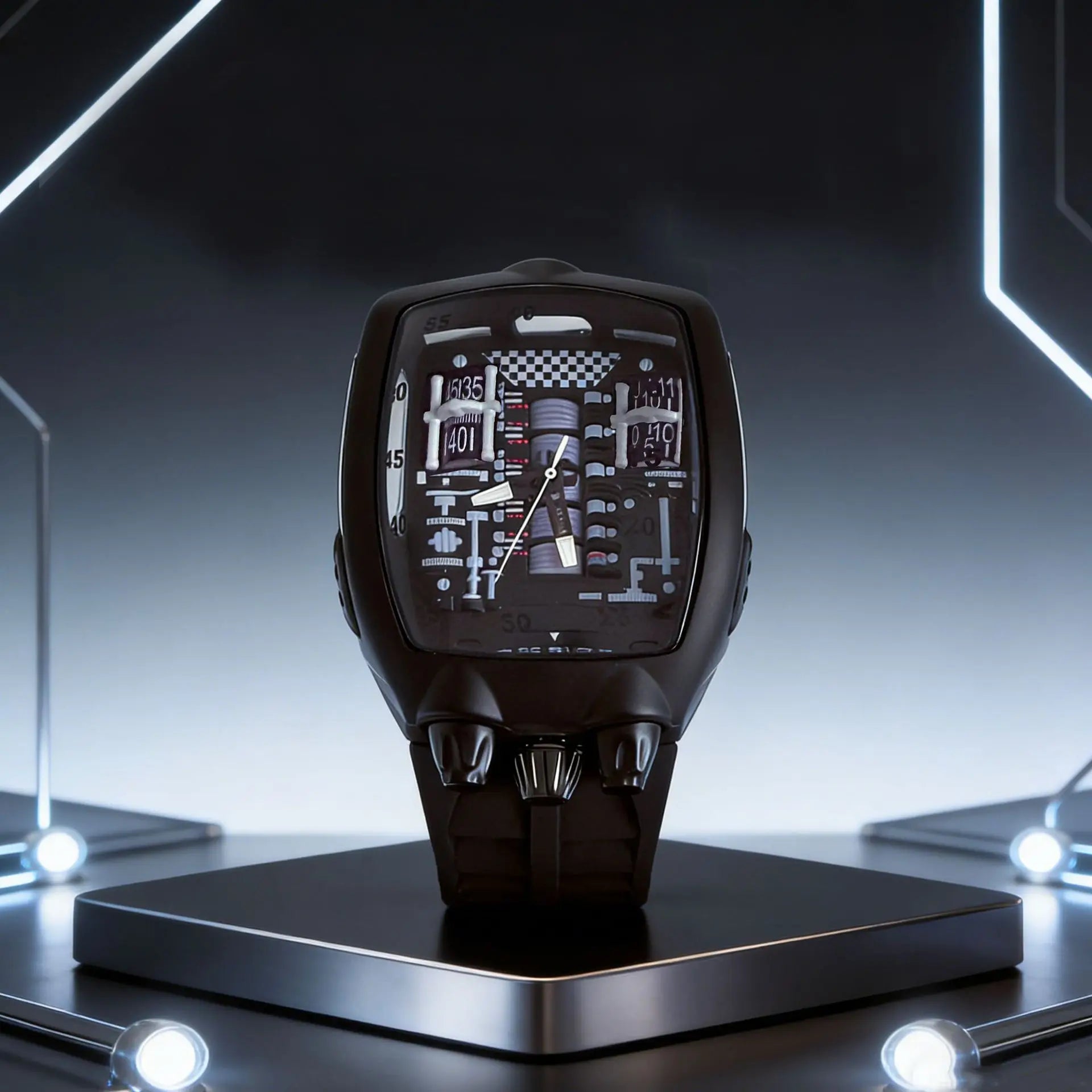 Personalized Creative Alien Y2k Transparent Hollow Design Quartz Watch Mens Special Unique Case Design Fashion Men Watch Clock
