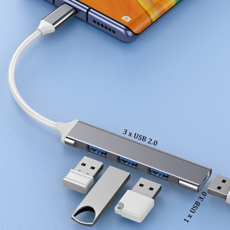 USB 3.0 Hub USB Hub  Type C Dock 4 Port Multi Splitter Adapter OTG Type C HUB for Xiaomi Huawei Macbook Pro USB 3.0 2.0