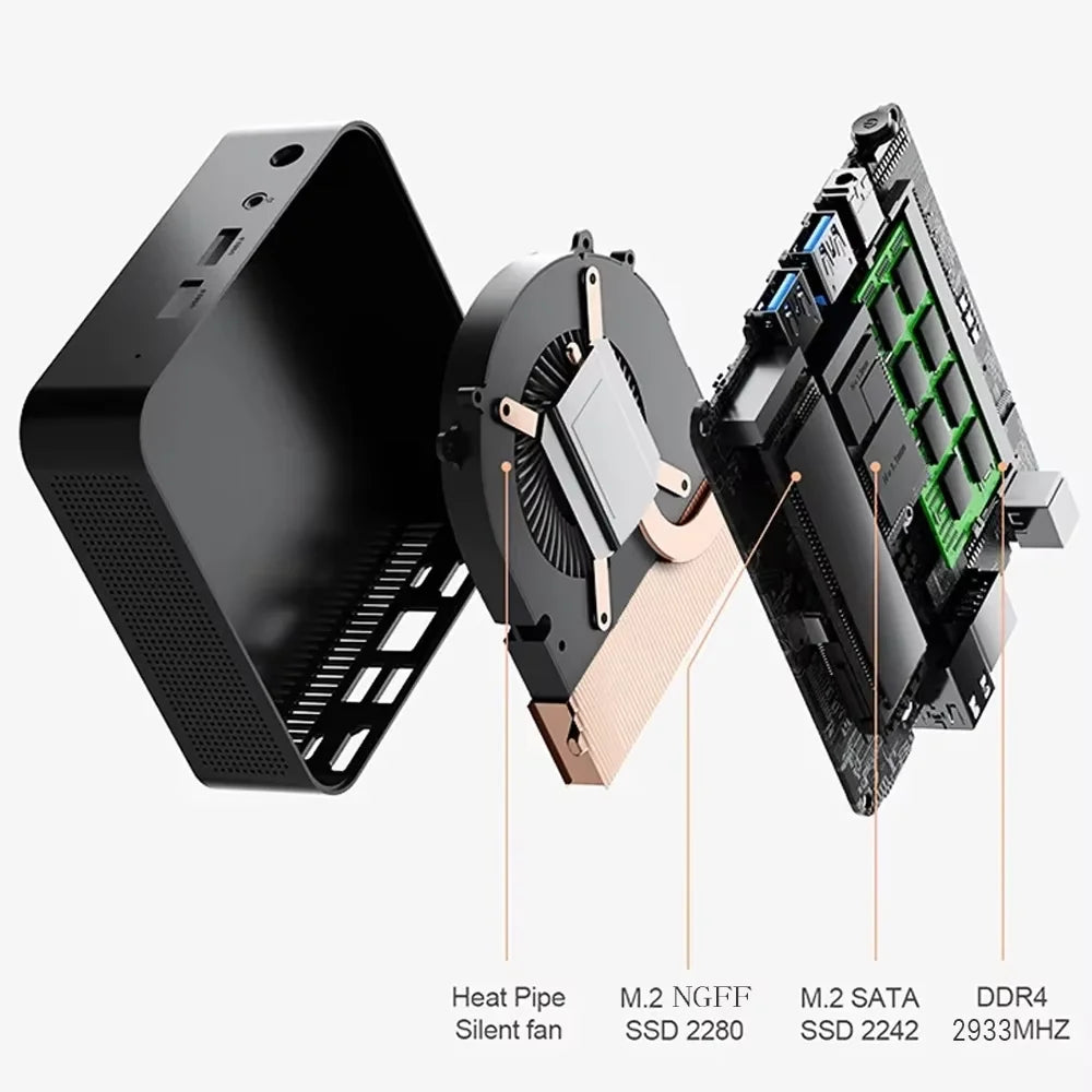Mini PC Windows 11 Pro Intel Core i9 8950HK/ Intel Core i3 6100U Windows 11 Pro UHD Graphics  16GB LPDDR4 1/2TB M.2 SSD WiFi 6+BT5.2 Desktop PC