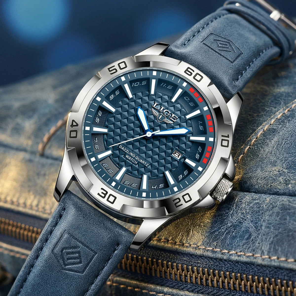 LIGE Man Luxury Brand Watch Waterproof Luminous Date Men's Quartz Wristwatch Stainless Steel Fashion Sports Men Watches