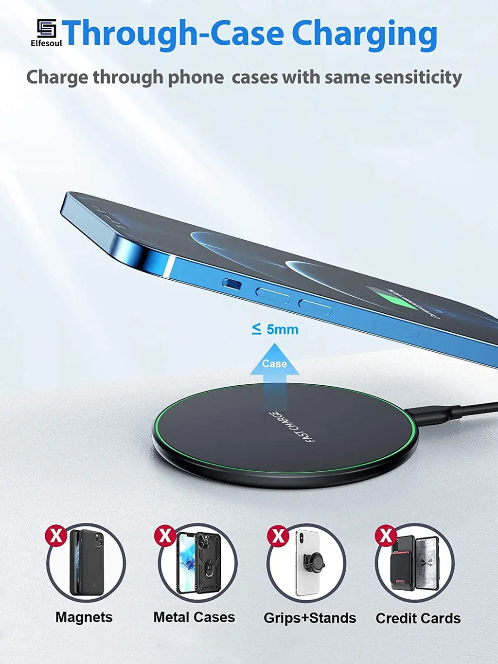 50W Wireless Charger For iPhone 14 15 16 17 Pro Xs Max Mini X Xr Induction Fast Charging Pad For Samsung S25 S26 s8 s9 s10 Note