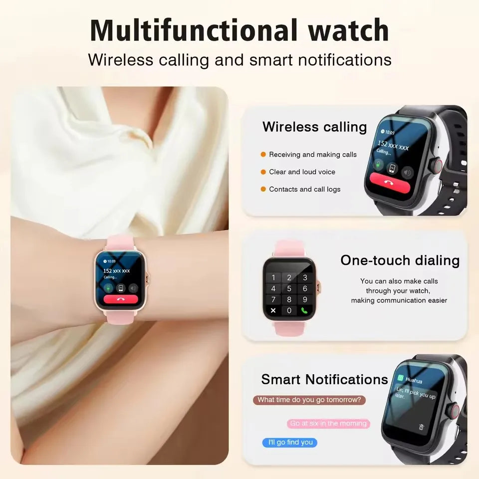 2026 Smart Watch 1.83"Screen Bluetooth Call Heart Rate Blood Oxygen Health Monitor Sports Smartwatch Women Men Holiday Gifts New