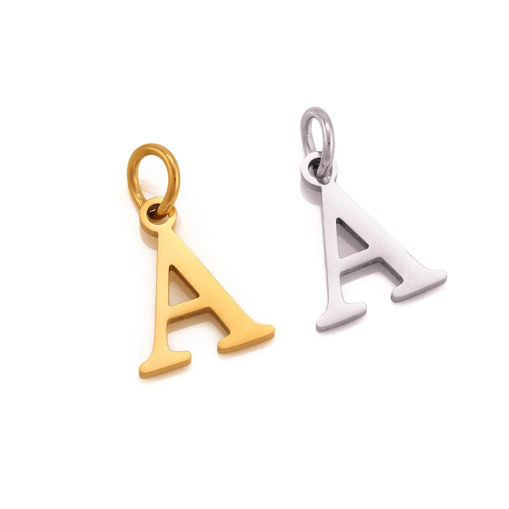 5Pcs Stainless Steel Initial Alphabet Charms Fadeless English Letter Pendant DIY Necklace Bracelet Gift Jewelry Making Supplies