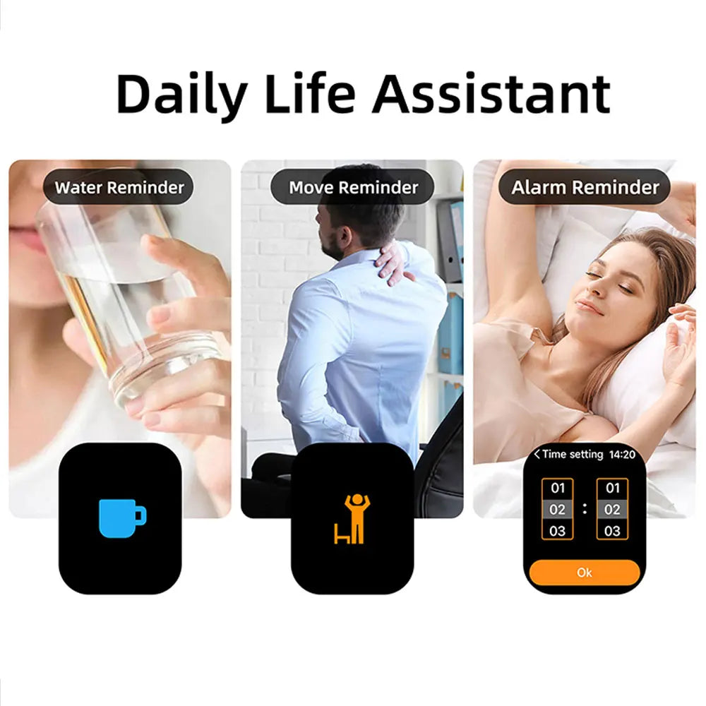 New 1.83''Screen Smartwatch Wireless Call Message Reminder Multiple Sports Modes Remote Camera Perfect Holiday Gift Men Women