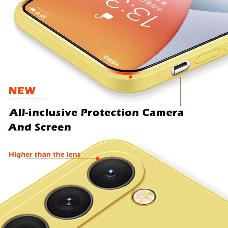 S26 S25 Ultra Case Square Liquid Silicone Phone Case For Samsung Galaxy S26 S25 S24 S23 S22 Ultra Plus S26Ultra Cases Soft Cover