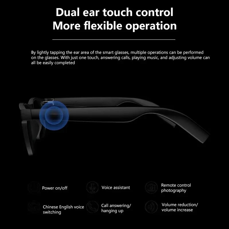 Lenovo Smart AI 8K Camera Sunglasses Multifunctional Bluetooth Call Music Player Translate Voice Assistant Photochromic Glasses