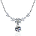 Luxury 925 Sterling Silver Necklace Pendant Leaves for Women Wedding Engagement Jewelry Fashion 5A Zircon Classics Gift Party