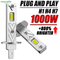 H1 H4 H7 LED Headlight Bulbs CANBUS Led Lights 1:1 Mini Lamp 9084 CSP  Wireless Fog Lamp  Fanless Car LED Plug & Play 6000K 12V