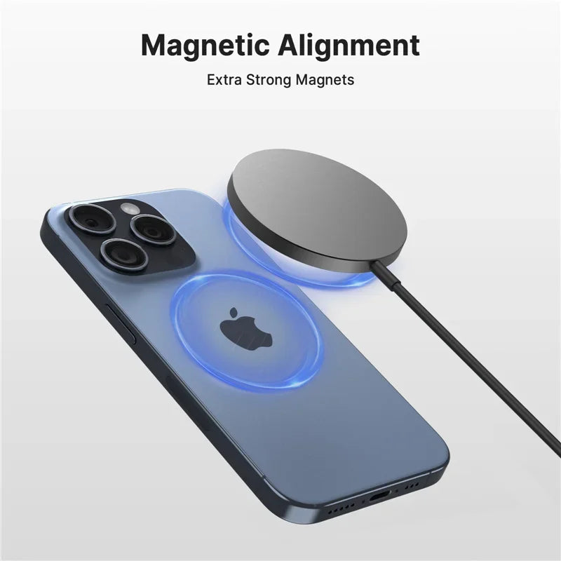 VIKEFON Magnetic Wireless Charger Pad USB Type C PD For Magsafe iPhone 17 16 15 14 13 12 Pro Max Fast Charging Dock Chargers