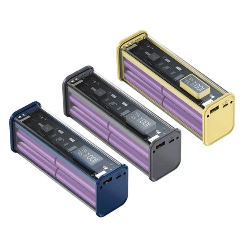 22.5W DIY Battery Charger Case Transparent PD Fast Charging Case Welding For 8PCS 18650 Polymer 20000mAh Battery Charging Box