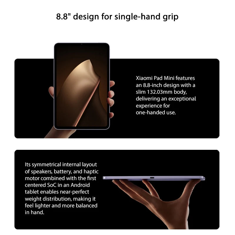 Xiaomi Pad Mini Global Version 7500mAh battery 67W HyperCharge 8.8" 3K ultra-clear display MediaTek Dimensity 9400+
