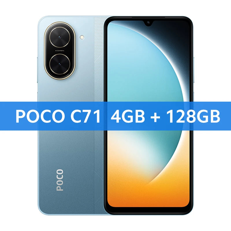Global Version POCO C71 Smartphone UNISOC T7250 Processor Immersive 6.88" Display 32MP Al Dual Camera 15W Charging 5200mAh