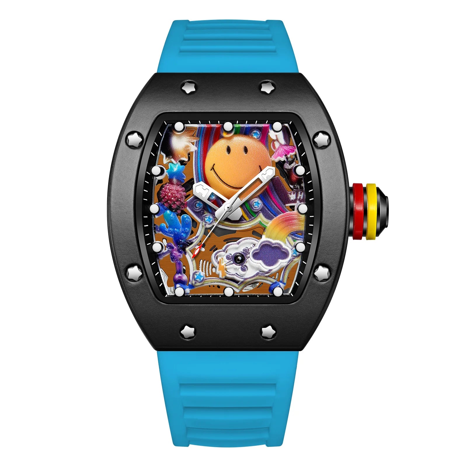 New Miller Smiley Bucket-Shaped Men's Fashion Watch Luminous Waterproof Hollow Quartz Watch