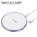 Desktop Wireless Charger Type C Cable LED Light For iPhone 17~12 Samsung S25 S24 Xaomi 17 Pro Max Huawei Fast Charging Station