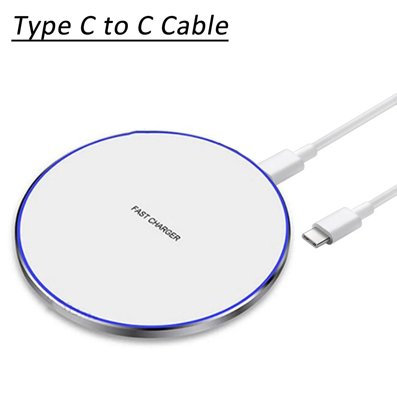 Desktop Wireless Charger Type C Cable LED Light For iPhone 17~12 Samsung S25 S24 Xaomi 17 Pro Max Huawei Fast Charging Station