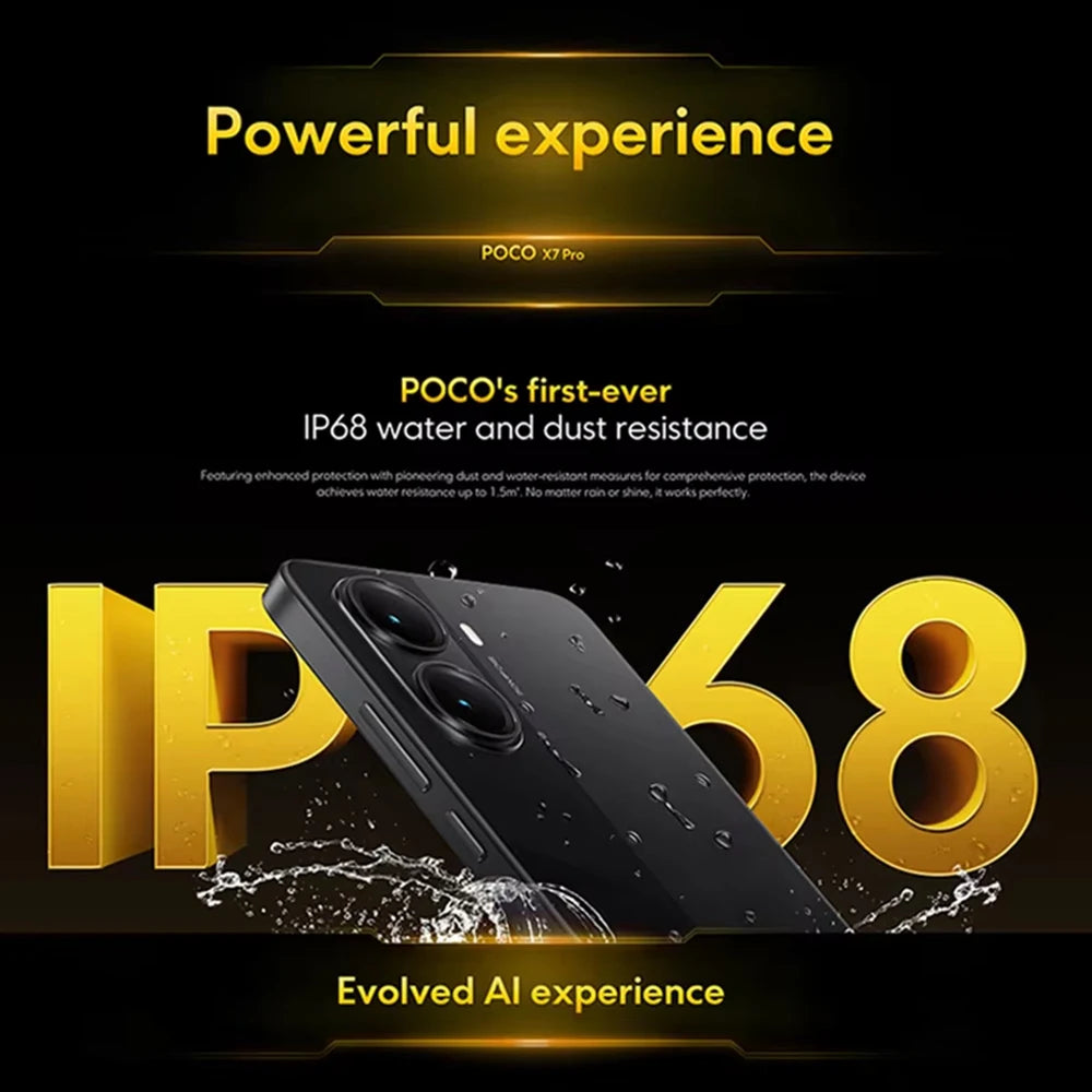 POCO X7 Pro 5G European Version 256BG/512GB Dimensity 8400 Ultra 6.67" AMOLED Display, 120Hz, 6000mAh Battery, 90W Hypercharge, 50MP Main Camera, NFC