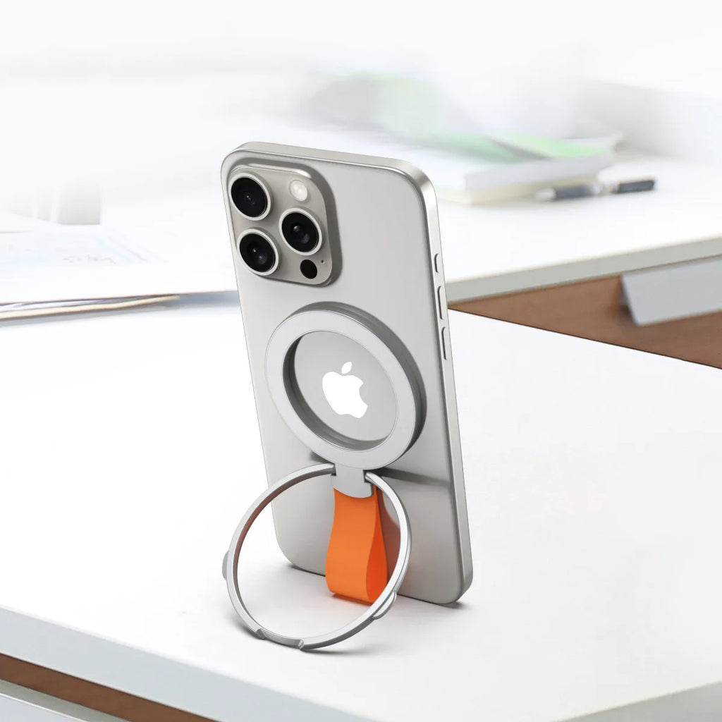 Universal Strong Magnetic Mobile Phone Holder Accessories Magnet Ring Stand with Strap Bracket For MagSafe iPhone 17 16 15 14 13