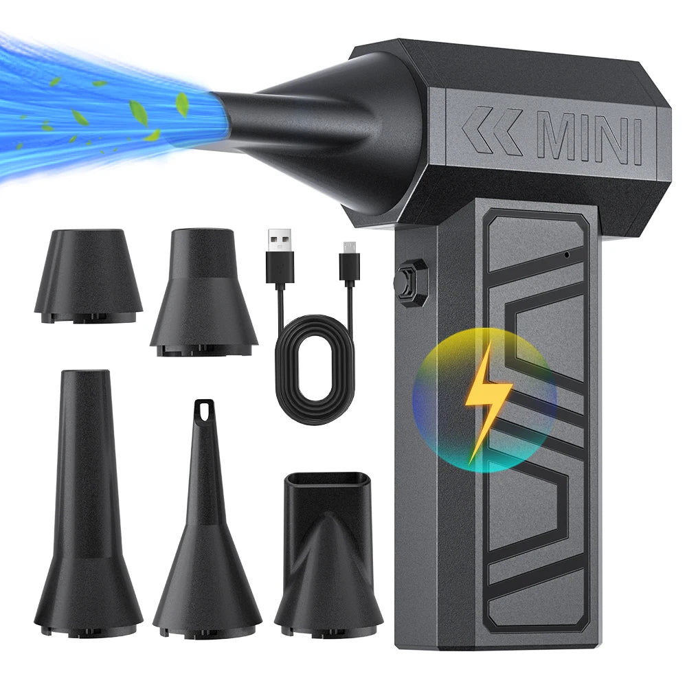 Violent Fan 2025 New Car Fan Cleaning Jet Blower Tools Electric Air Duster Portable Type-C Charging Turbo Fan Blowing Snow