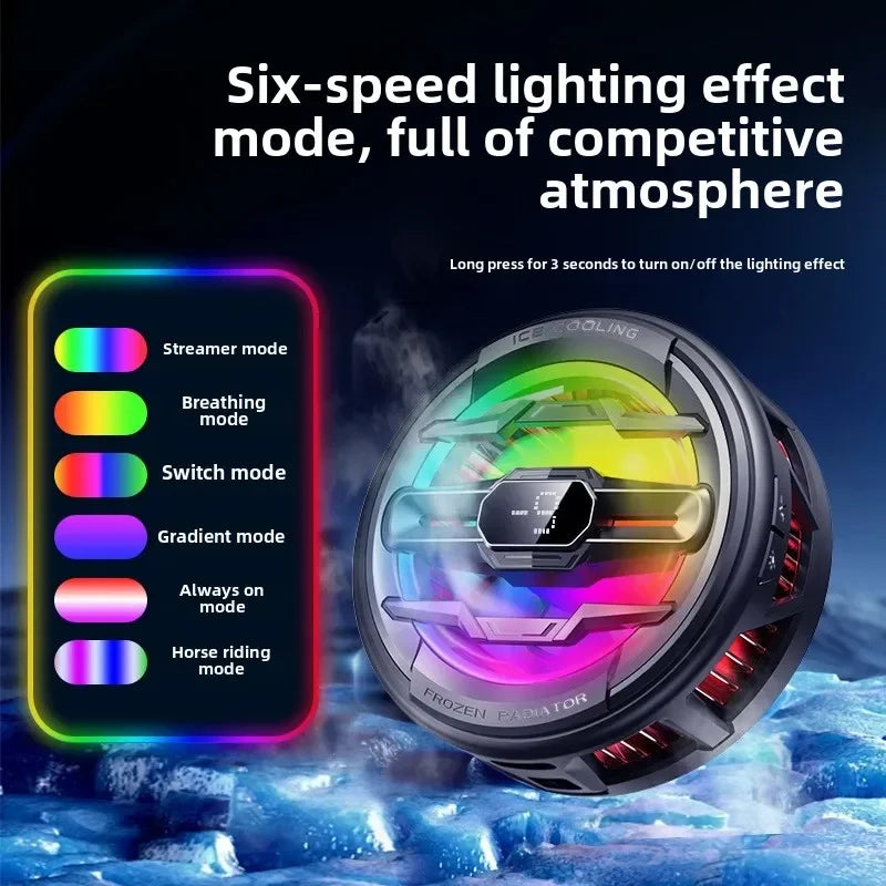K22 Magnetic/ Back-clip Mobile Phone Radiator, Game Cooler with AI Temperature Display, 4 Gears Adjustable for iPhone/Xiaomi