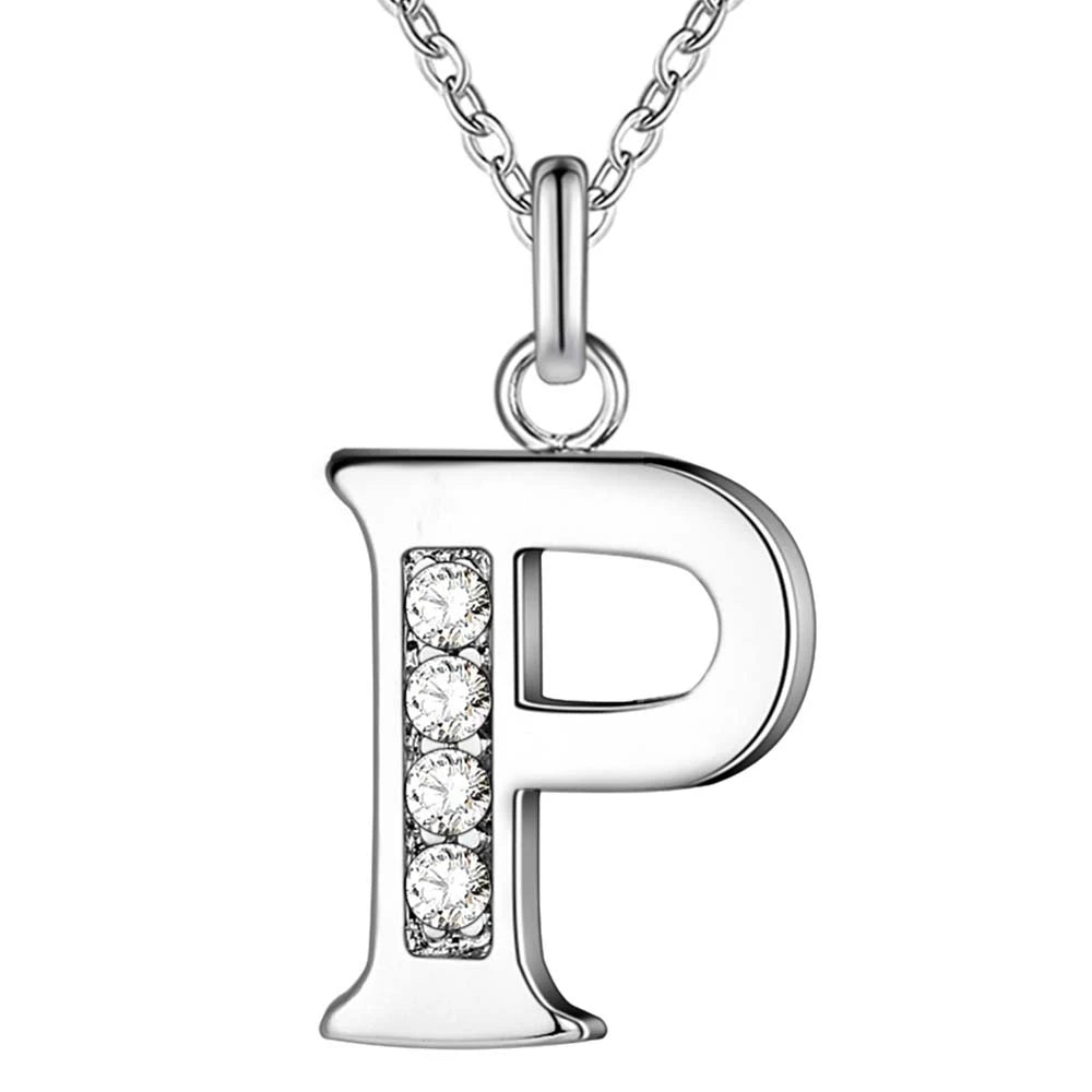 925 Sterling Silver 26 Letters Necklace Pendant for Women Wedding Engagement Jewelry Fashion Classics Gift Party High quality
