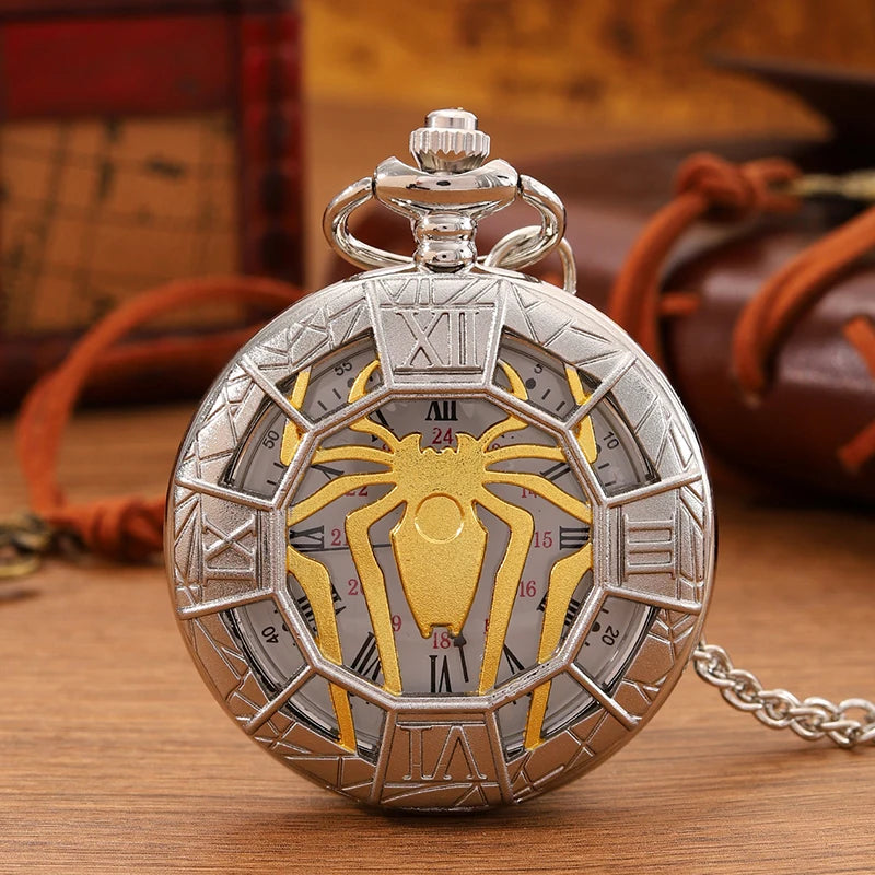 Fashion New Vintage Relief Carved And Hollowed Out Roman  Flip Style Pocket Watch On Chain Pendant Clock Chain Mens Women