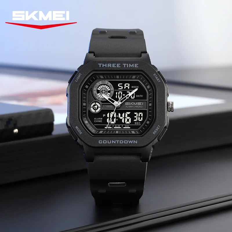 SKMEI 2641 New Leisure Sports Dual Display Men's Digital Watch Waterproof Multifunctional Electronic Military Watch reloj hombre