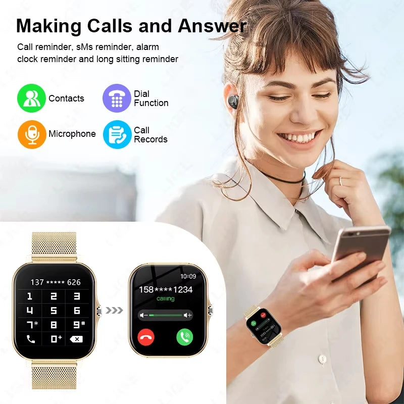 LAXASFIT New Smart Watch Multiple Sports Mode Sleep Monitor Find Phone Bluetooth Call Smart Watch Men Women Gift
