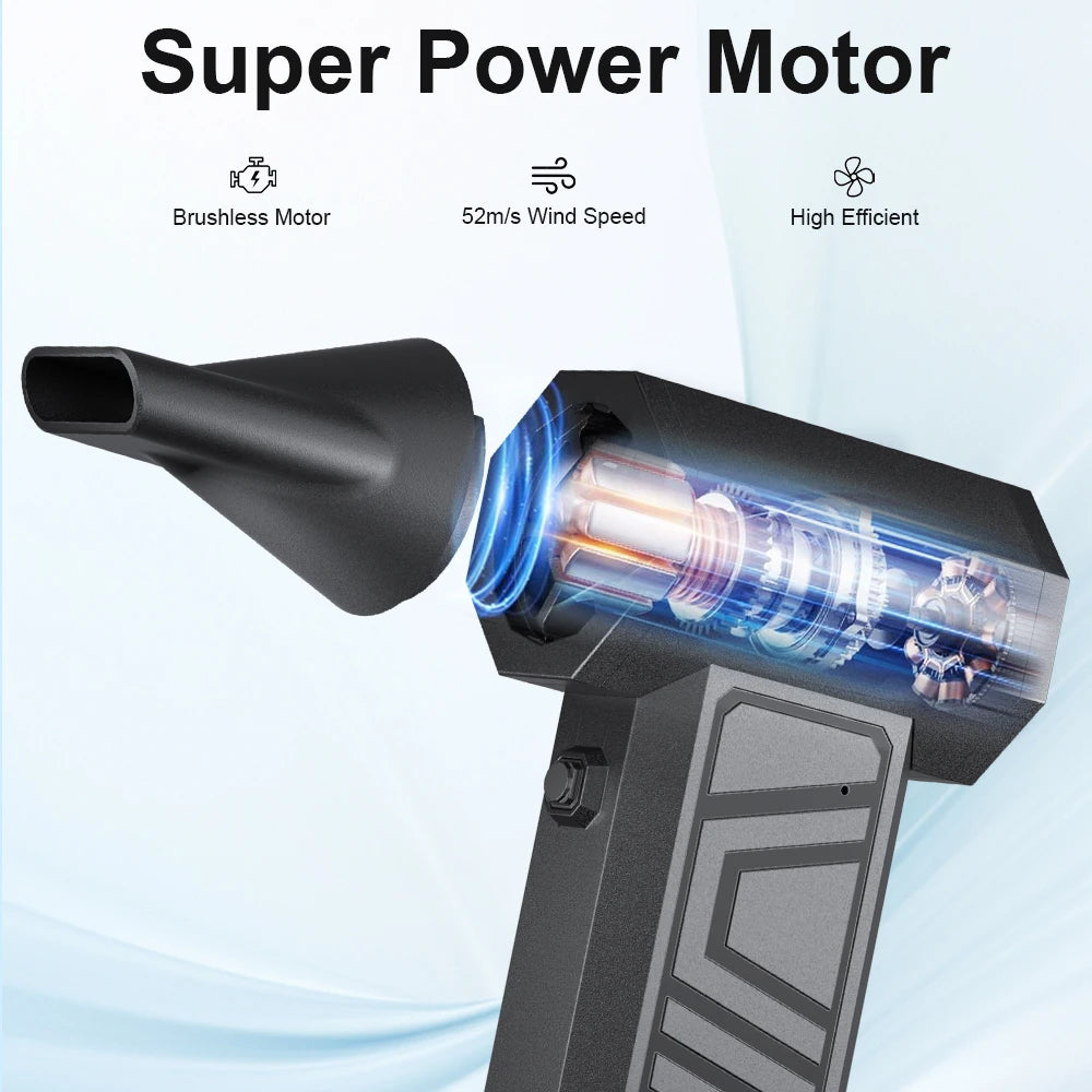 Violent Fan 2025 New Car Fan Cleaning Jet Blower Tools Electric Air Duster Portable Type-C Charging Turbo Fan Blowing Snow