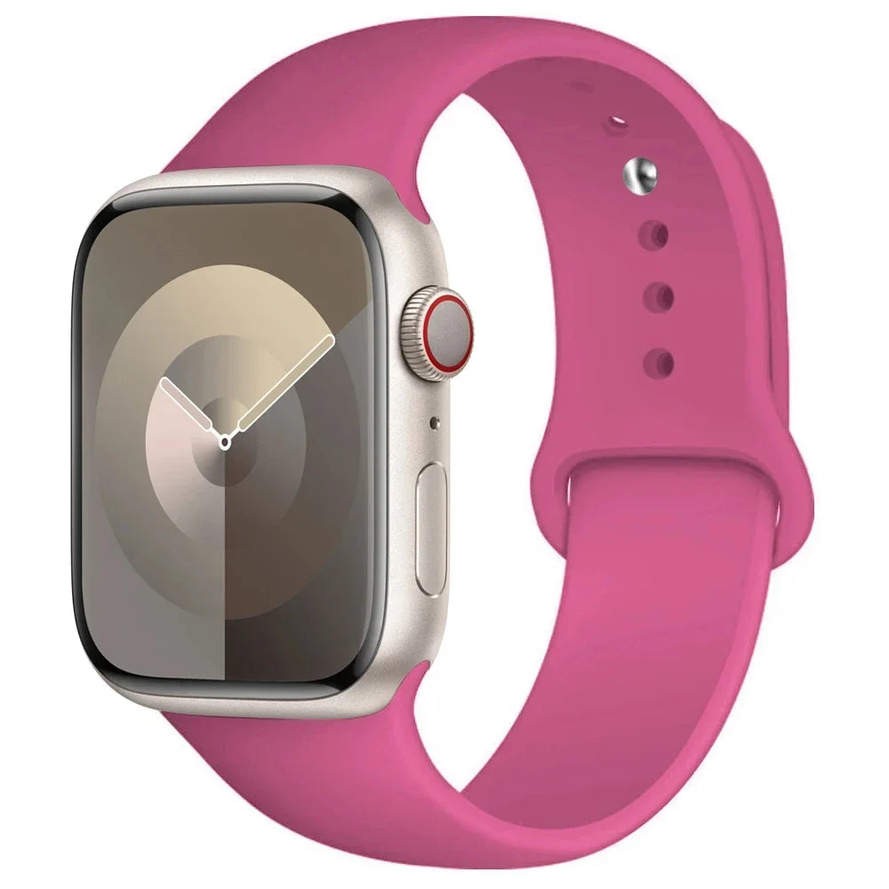 Silicone Band For Apple Watch strap 44mm 45mm 40mm 41mm 42-46mm 49mm sport bracelet iwatch series 11-10-9-8 7 6 5 4 SE-Ultra 2/3