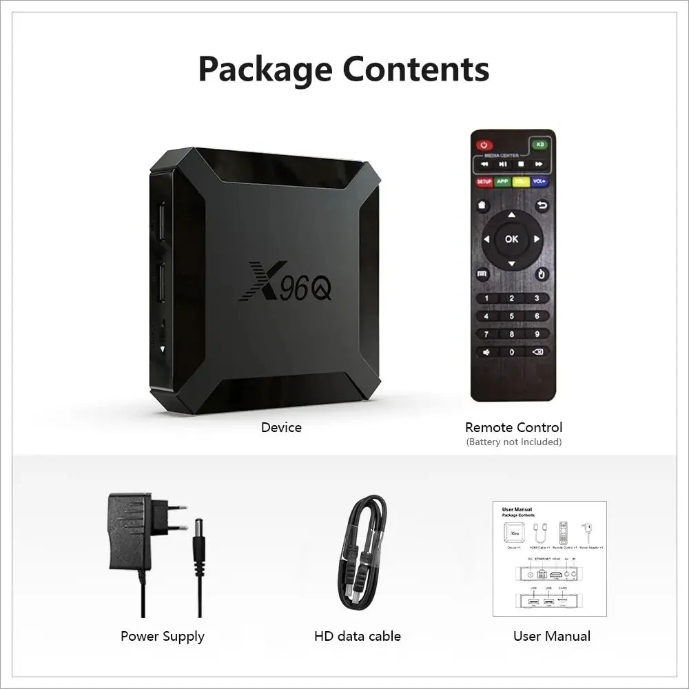 X96Q Android10 TV Box Allwinner H313 Quad Core 4K Smart TV BOX 2GB16GB Wifi Youtube Netflix MultiLanguage Streaming Media Player