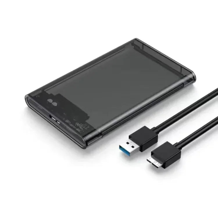 USB 2.0 External Hard Drive Enclosure 2.5 inch SATA to USB2.0 UASP Clear Portable Hard Drive Case 2T HDD Tool-Free Transparent