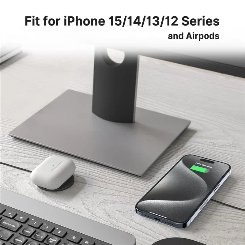 VIKEFON Magnetic Wireless Charger Pad USB Type C PD For Magsafe iPhone 17 16 15 14 13 12 Pro Max Fast Charging Dock Chargers