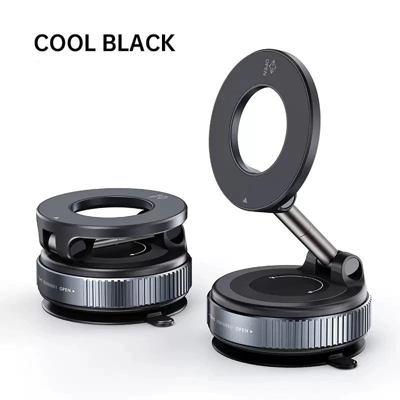 Folding Strong Magnet Magnetic Phone Holder 360° Rotation Desk Car Vacuum Suction Windshield Dashboard Mobile Phone Holder